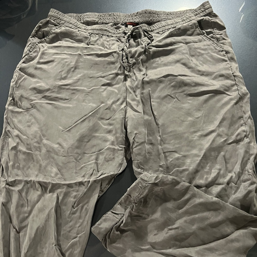 Johnny‎ Was Cupra Rayon Pants Women's Size XL Joggers Gray Pockets Drawstring